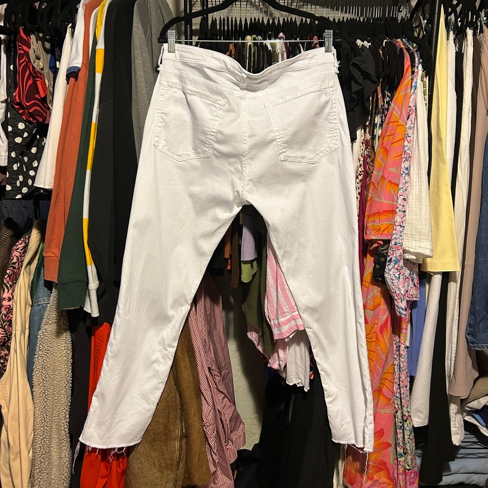 Rag and Bone Dre Low Rise White Boyfriend Jeans - Picture 4 of 8